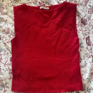 Abercrombie women’s ottoman slash top red size large